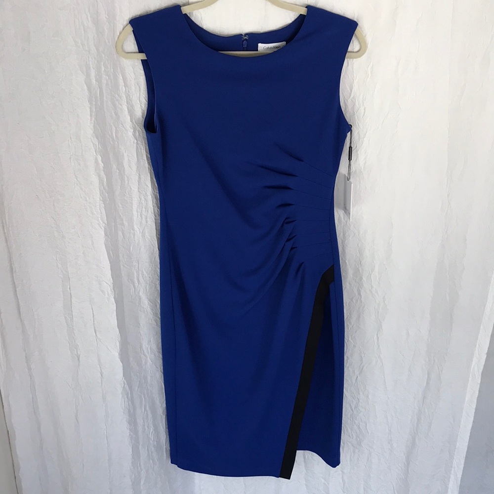 Calvin Klein Sleeveless Dress w/ Asymmetrical Hem
